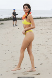 Blanca Blanco in yellow bikini at the beach in Malibu - April 30, 2019
