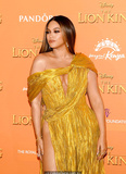 Beyonce Knowles in sexy dress attending Disney's The Lion King European