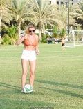 Billie Faiers wearing an orange bikini on Holiday in Dubai - October 25, 2018