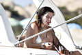 Bella Thorne in bikini on a boat in Sardinia - August 21, 2019