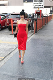 Bai Ling sexy in red tight dress