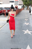 Bai Ling sexy in red tight dress