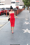 Bai Ling sexy in red tight dress