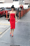 Bai Ling sexy in red tight dress