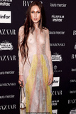 Anna Cleveland braless in see through dress at Harper’s Bazaar Icons party at