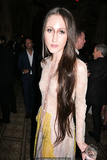 Anna Cleveland braless in see through dress at Harper’s Bazaar Icons party at