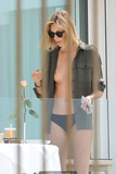 Polish blonde Anja Rubik nude tits paparazzi pics