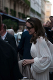 Angelina Jolie hard nipples in white dress in Paris - July 08, 2019