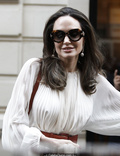 Angelina Jolie hard nipples in white dress in Paris - July 08, 2019