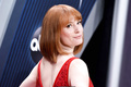 Redhead Alicia Witt sexy in red dress