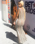 Alexis Skyy braless in see through dress attends the BET Awards in Los Angeles