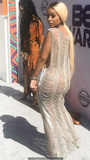 Alexis Skyy braless in see through dress attends the BET Awards in Los Angeles