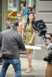 Josephine Skriver and Adriana Lima shooting a Maybelline commercial in NYC -