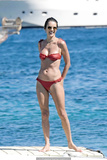 Alessandra Ambrosio in red bikini at the beach in Mykonos - July 20, 2019