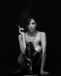 Ashley Benson naked black--white photoshoot by Nicholas Maggio - December 2019