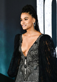Zazie Beetz legs and cleavage at Joker premiere in LA - September 28, 2019