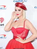 Katy Perry sexy cleavage in red dress at KIIS FM Jingle Ball 2019 in LA -