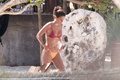 Sara Sampaio in bikini at the pool during her holiday vacation in Tulum Mexico