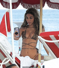 Chantel Jeffries in leopard bikini at the beach in Miami - December 04, 2019