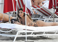 Chantel Jeffries in leopard bikini at the beach in Miami - December 04, 2019