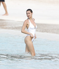 Bella Hadid in White Swimsuit (142 Photos)
