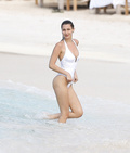 Bella Hadid in White Swimsuit (142 Photos)