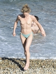 Vanessa Paradis - topless sunbath in Greece (7/2015)