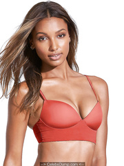Jasmine Tookes sexy and braless for Victoria's Secret - May 2017