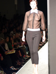 Helena Christensen see through catwalk photos