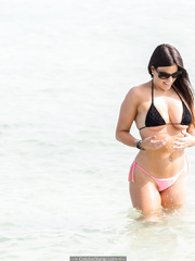 Claudia Romani in skimpy bikini on South Beach - March 03, 2019