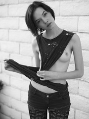 Corrie Lejuwaan see through and topless photoshoot by Mikel Roberts