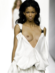 Chanel Iman topless runway photos