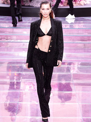 Bella Hadid walks the runway at the Versace fashion show in Milan - June 15,