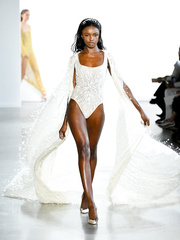 Leomie Anderson walking the runway for Cong Tri during NYFW - September 09, 2019