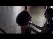 Ebony musician Logan Browning nude comes to make it with white colleague Allison Williams uncensored sex in mainstream cinema