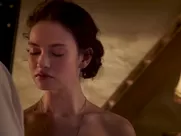 Lily James nude - The Exception (2016) unsimulated sex mainstream cinema