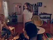 Steamy girls Tru Collins and Hayley Kiyoko have a threesome in explicit sex scene softcore sex scene