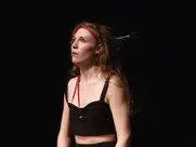 Kirstin Schwab naked on stage in Heile mich (2019)