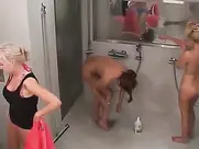 Leila and Johanna shower nude Big Brother Finland