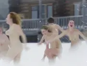 Girls in sauna and running nude