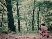 Girl pissing in wood