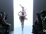 Naked catwalk on podium