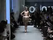 Naked catwalk on podium