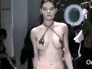 Naked catwalk on podium