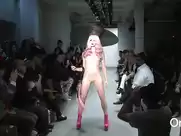 Naked catwalk on podium