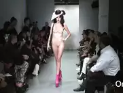 Naked catwalk on podium