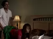 Stella Maeve - They get to a puppy while she plays candy crush