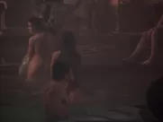 Group nude in mixed spa